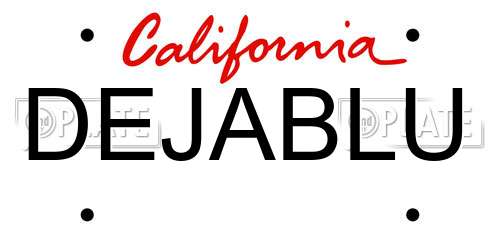 DEJABLU California License Plate