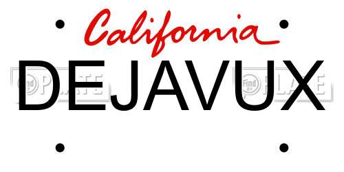 DEJAVUX California License Plate