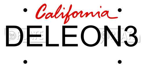 DELEON3 California License Plate