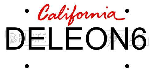 DELEON6 California License Plate