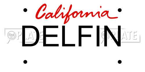 DELFIN California License Plate