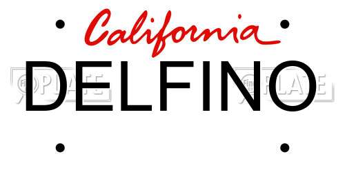 DELFINO California License Plate