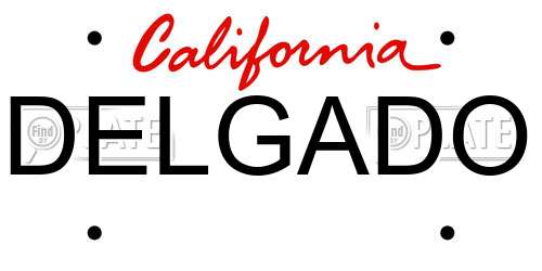 DELGADO California License Plate