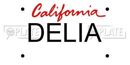 DELIA California License Plate