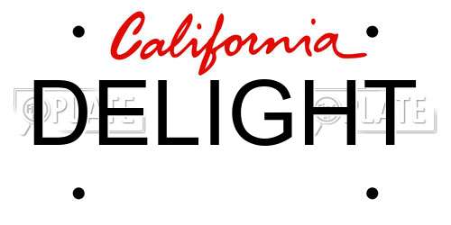 DELIGHT California License Plate