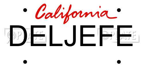 DELJEFE California License Plate