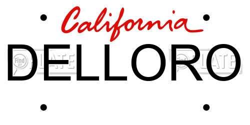 DELLORO California License Plate