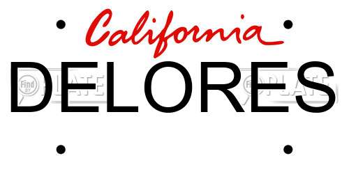 DELORES California License Plate