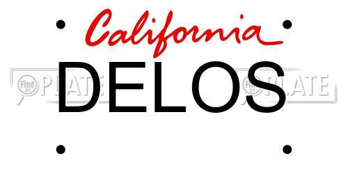 DELOS California License Plate