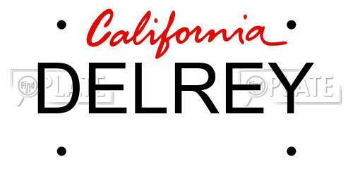 DELREY California License Plate
