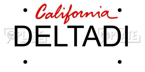 DELTADI California License Plate