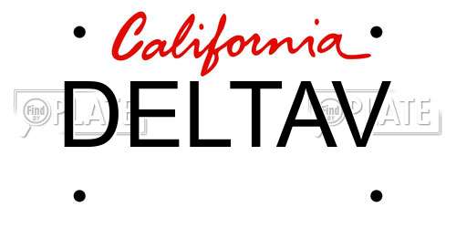 DELTAV California License Plate