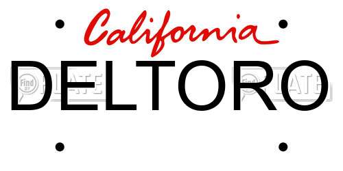 DELTORO California License Plate