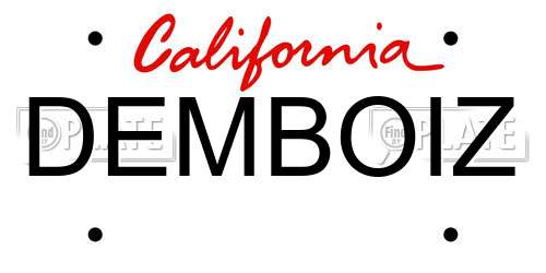 DEMBOIZ California License Plate