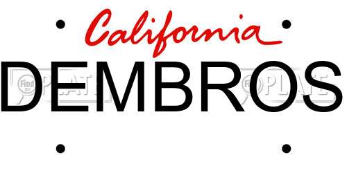 DEMBROS California License Plate
