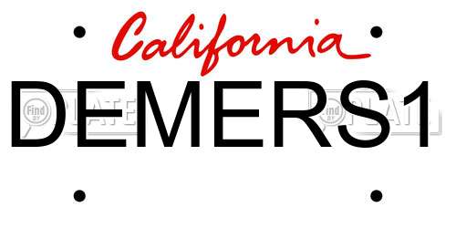 DEMERS1 California License Plate