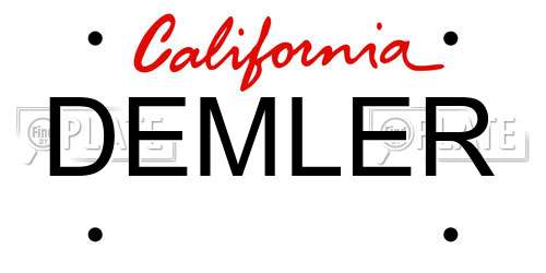 DEMLER California License Plate
