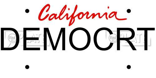 DEMOCRT California License Plate