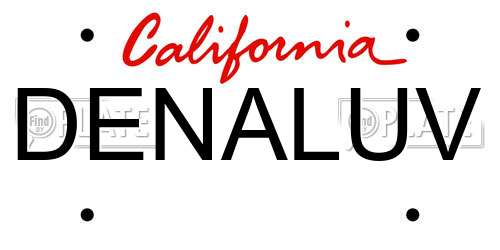 DENALUV California License Plate