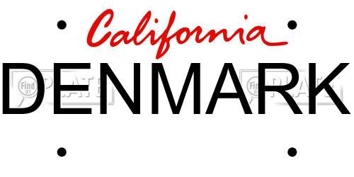 DENMARK California License Plate