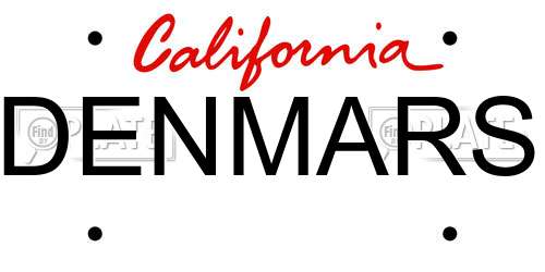 DENMARS California License Plate