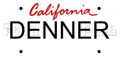 DENNER California License Plate