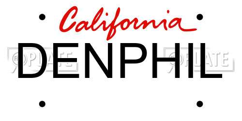 DENPHIL California License Plate