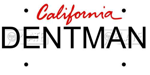 DENTMAN California License Plate