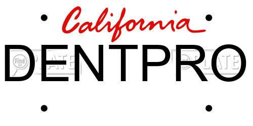 DENTPRO California License Plate