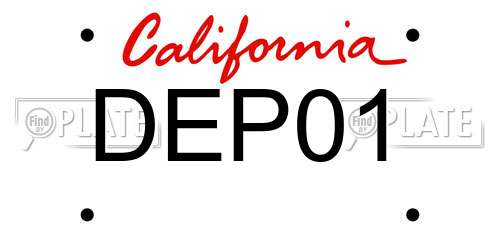 DEP01 California License Plate