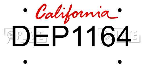 DEP1164 California License Plate