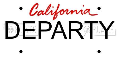DEPARTY California License Plate