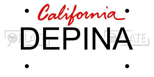 DEPINA California License Plate