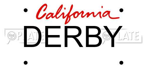 DERBY California License Plate