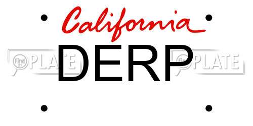 DERP California License Plate