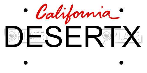 DESERTX California License Plate