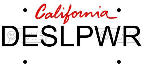 DESLPWR California License Plate