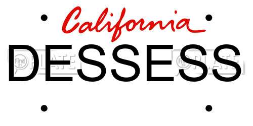 DESSESS California License Plate