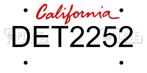 DET2252 California License Plate