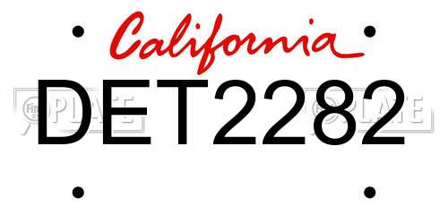 DET2282 California License Plate