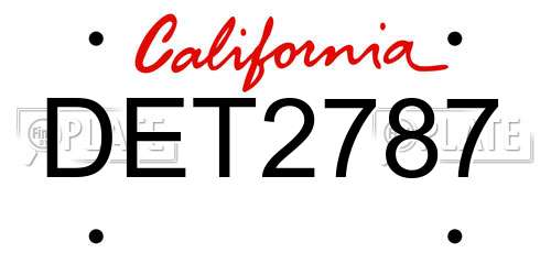 DET2787 California License Plate