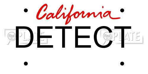 DETECT California License Plate