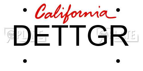 DETTGR California License Plate