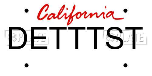 DETTTST California License Plate