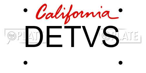 DETVS California License Plate