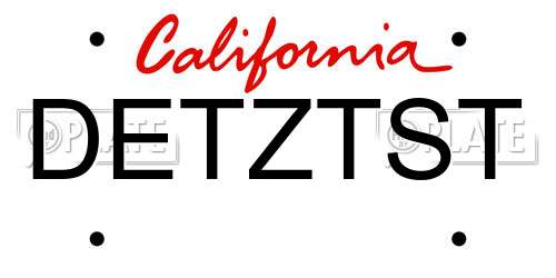 DETZTST California License Plate