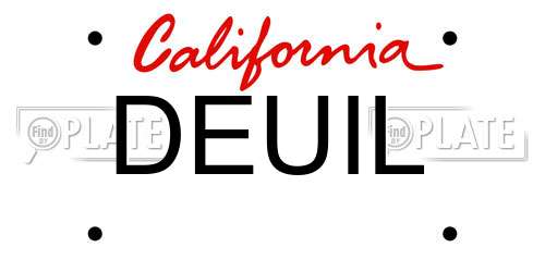 DEUIL California License Plate