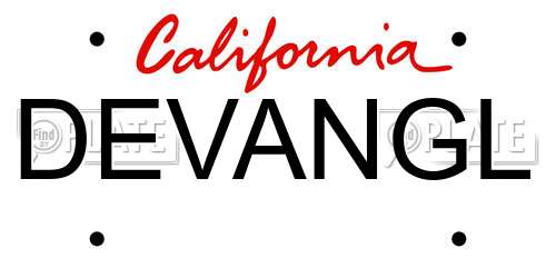 DEVANGL California License Plate