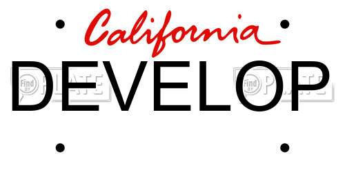 DEVELOP California License Plate
