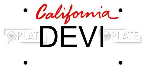 DEVI California License Plate